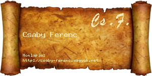 Csaby Ferenc névjegykártya