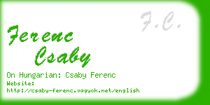 ferenc csaby business card